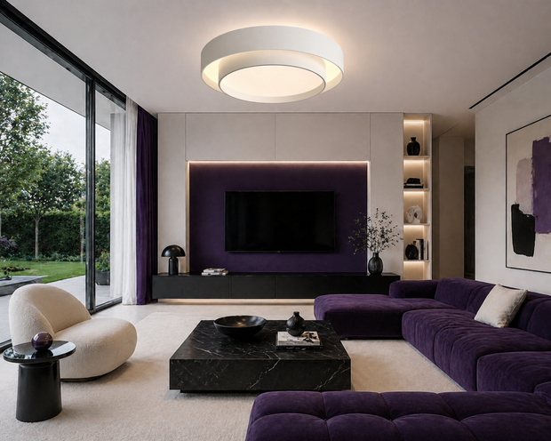 Babylone – Plafonnier LED | Plafonnier Double Cercle Dimmable Télécommande