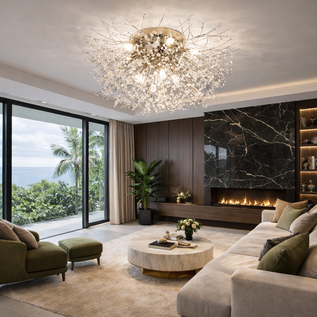Nevica – Plafonnier Salon | Luminaire Cristal