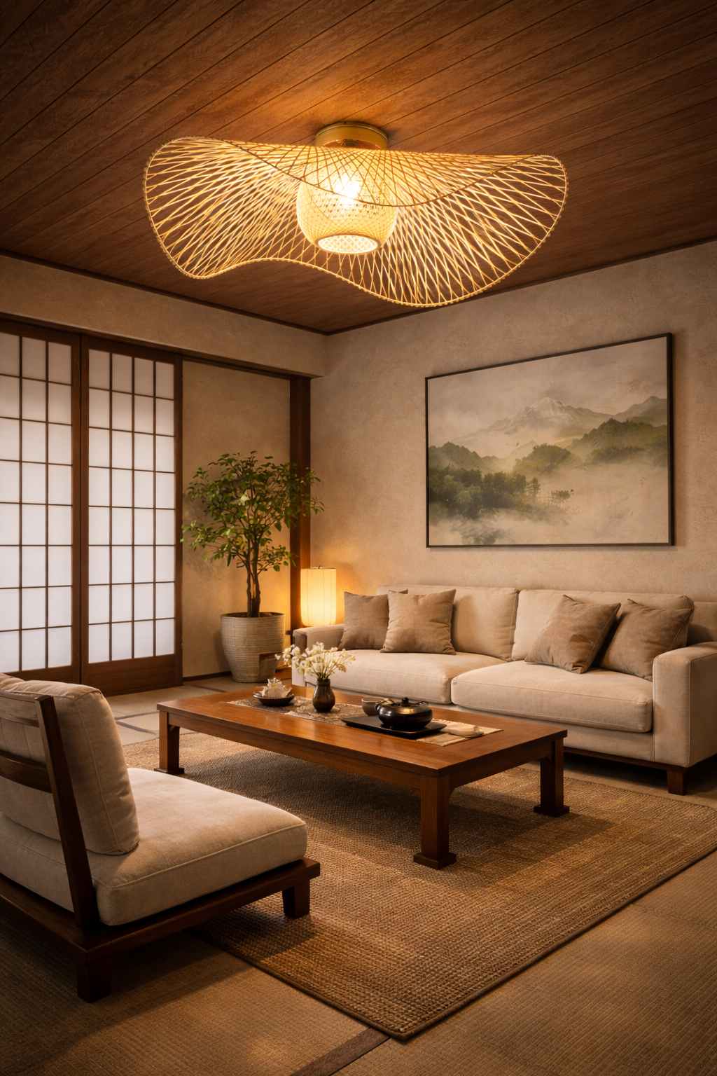 Chapeau – Plafonnier Salon | Bambou Style Japonais
