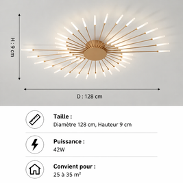 Spiral – Plafonnier Salon | Luminaire Design Doré Noir Style Nordique