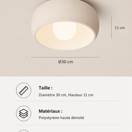 Boku – Plafonnier Salle de Bain | Plafonnier LED Dimmable Effet Bois