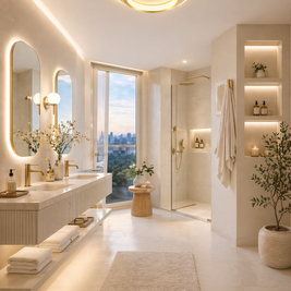 Pure – Plafonnier Salle de Bain | Plafonnier Doré Nordique Lumière Variable