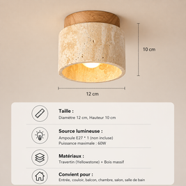 Noyer – Plafonnier Salle de Bain | Luminaire Bois Pierre