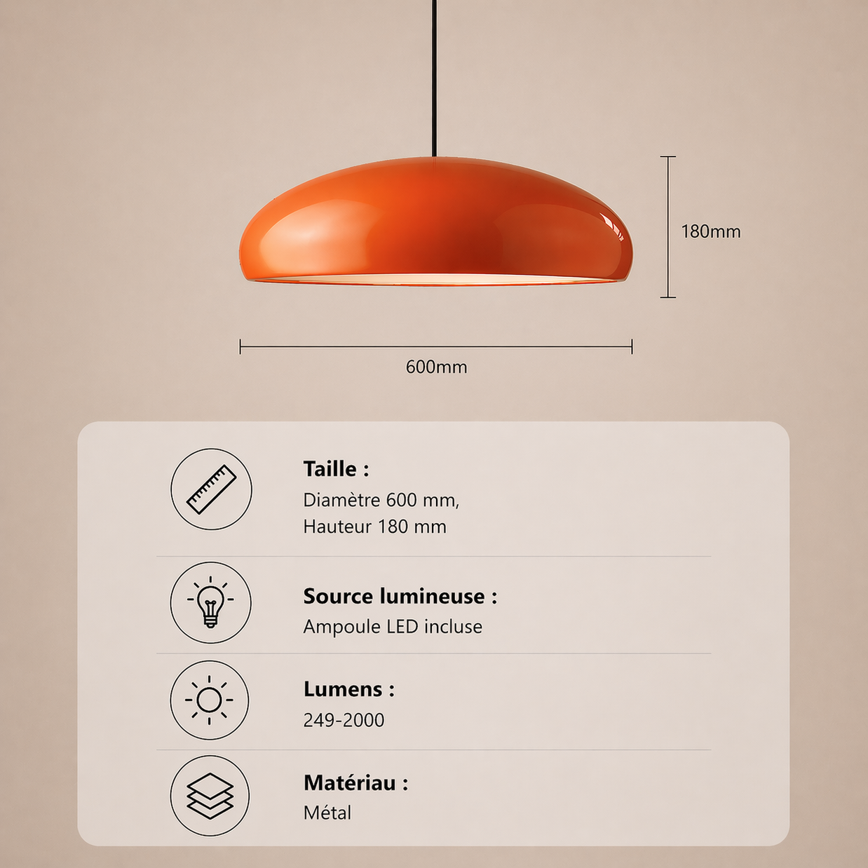 Milan – Lustre | Suspension Dôme