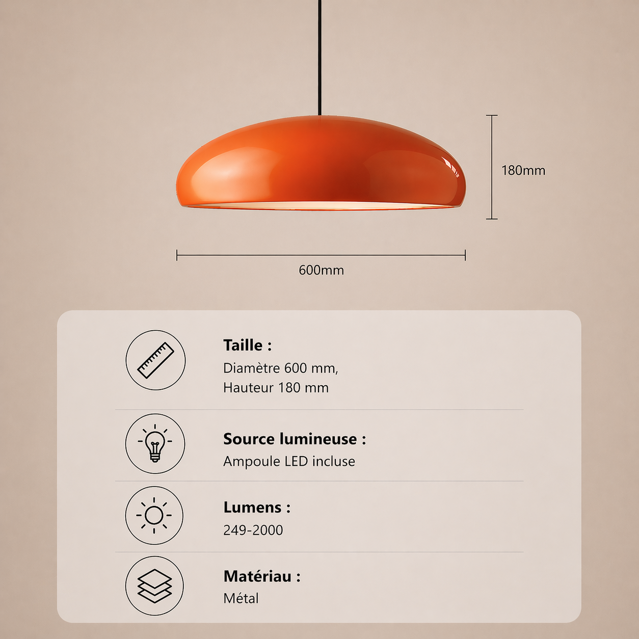 Milan – Lustre | Suspension Dôme