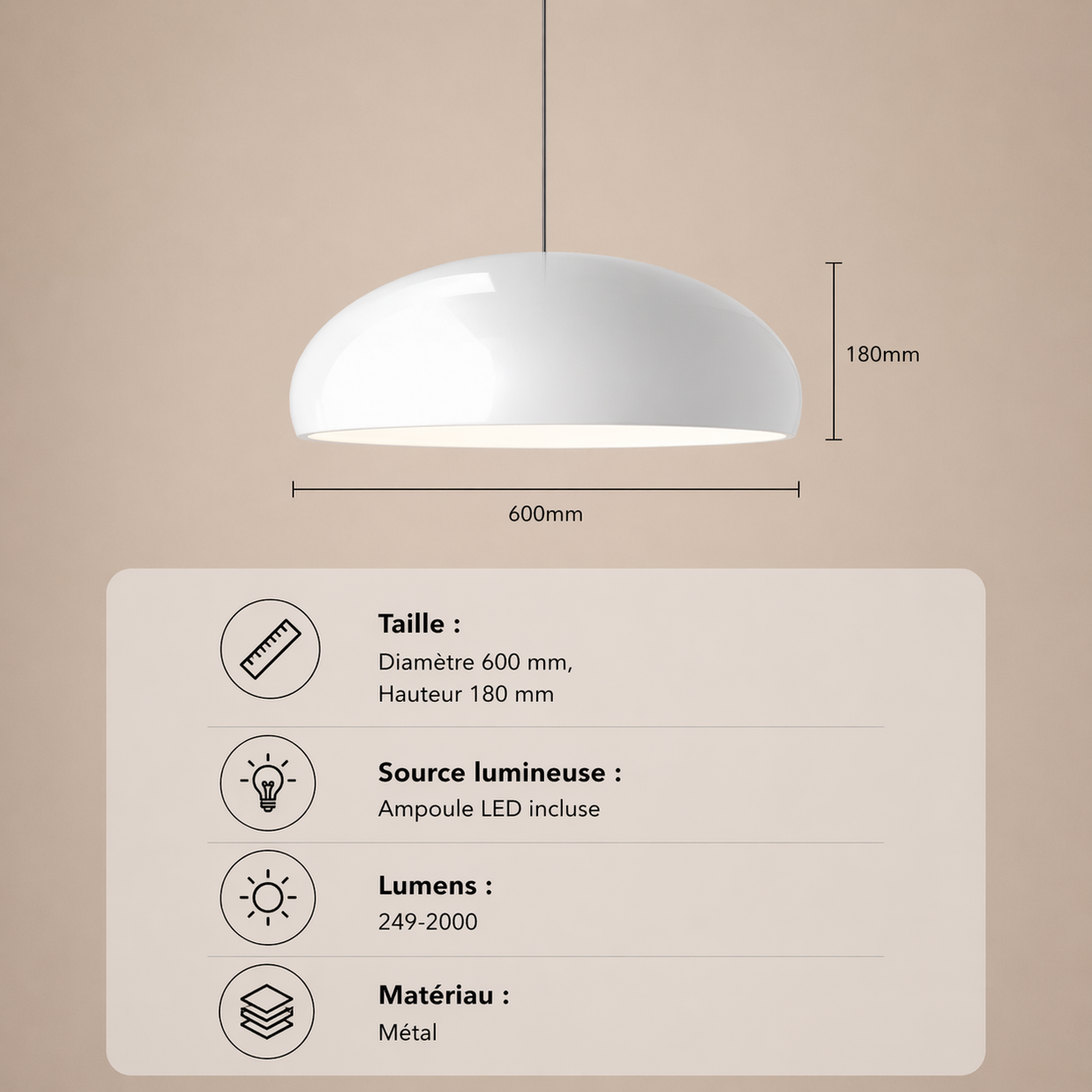 Milan – Lustre | Suspension Dôme