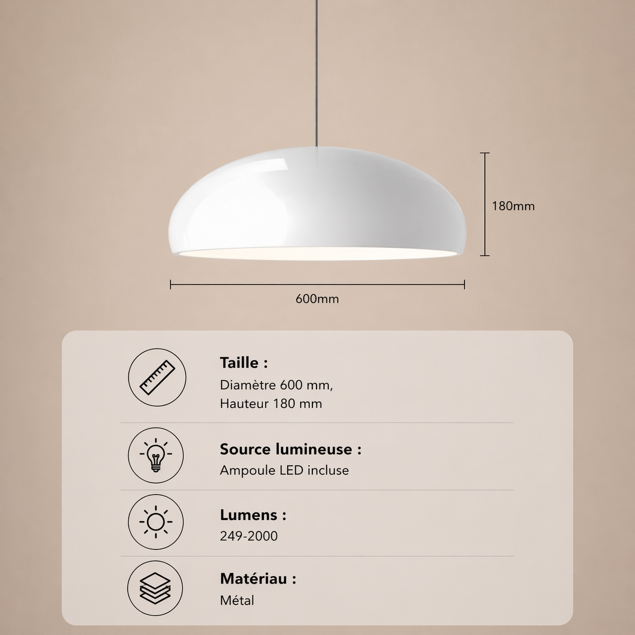 Milan – Lustre | Suspension Dôme