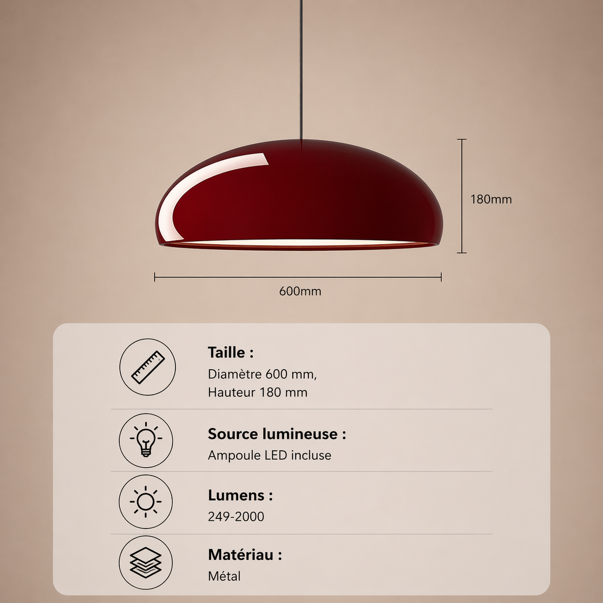 Milan – Lustre | Suspension Dôme