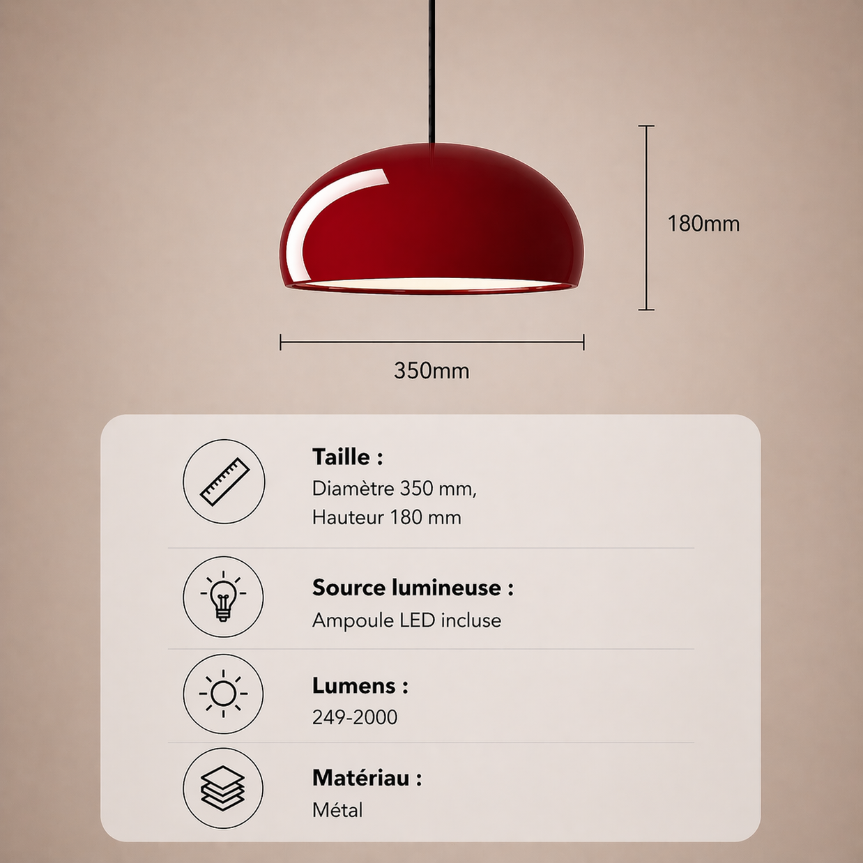 Milan – Lustre | Suspension Dôme