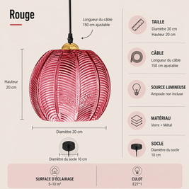 Ambre – Lustre | Suspension Verre Texturé Style Naturel