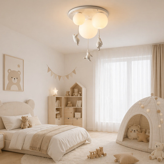 Ours Polaire – Plafonnier LED | Suspension Décorative Globe Figurine Chambre Enfant