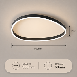 Arena Curve – Plafonnier LED | Luminaire Aluminium Brossé Forme Ovale