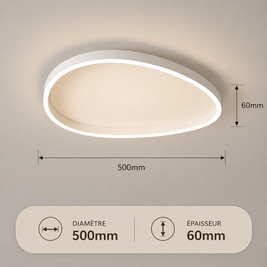 Arena Curve – Plafonnier LED | Luminaire Aluminium Brossé Forme Ovale