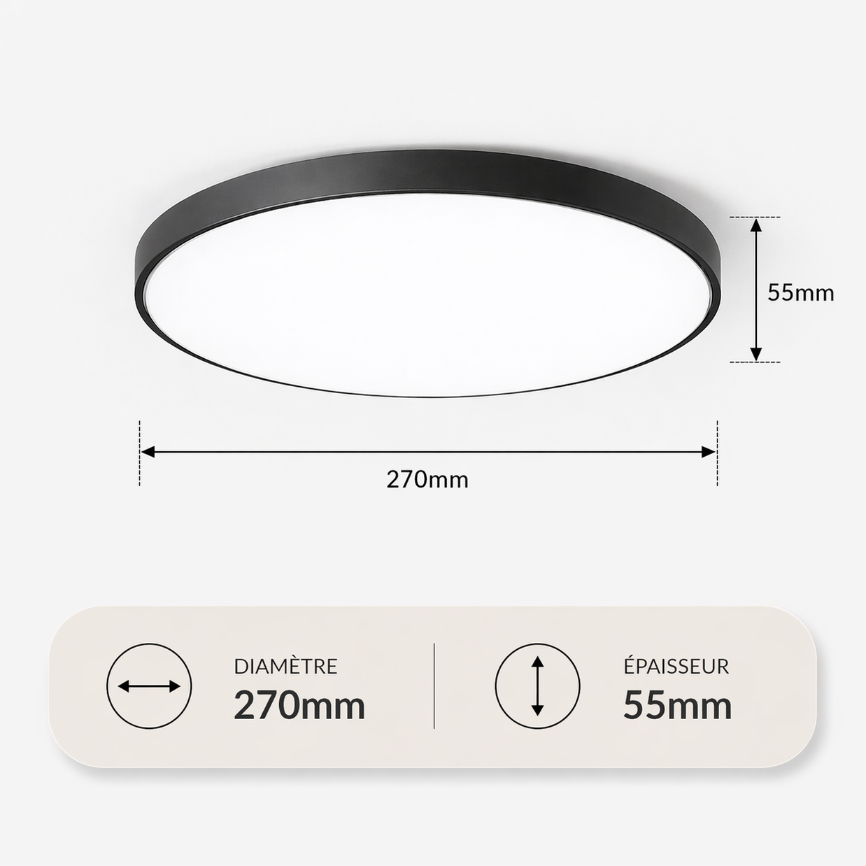 Silver – Plafonnier LED | Plafonnier LED Smart Bord Noir Blanc