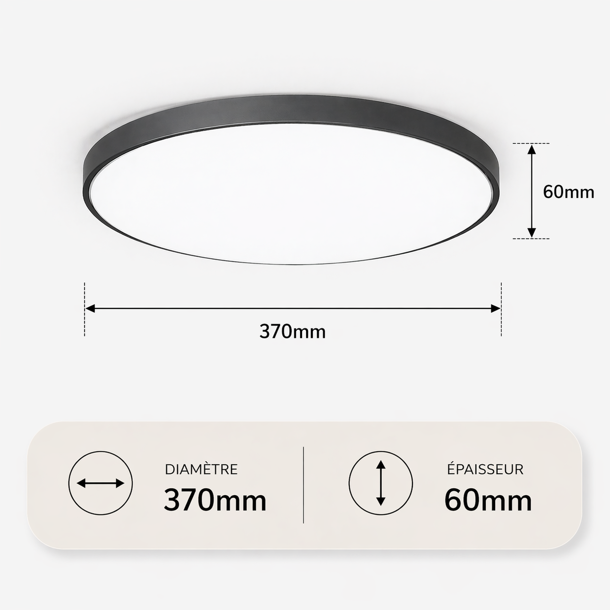 Silver – Plafonnier LED | Plafonnier LED Smart Bord Noir Blanc