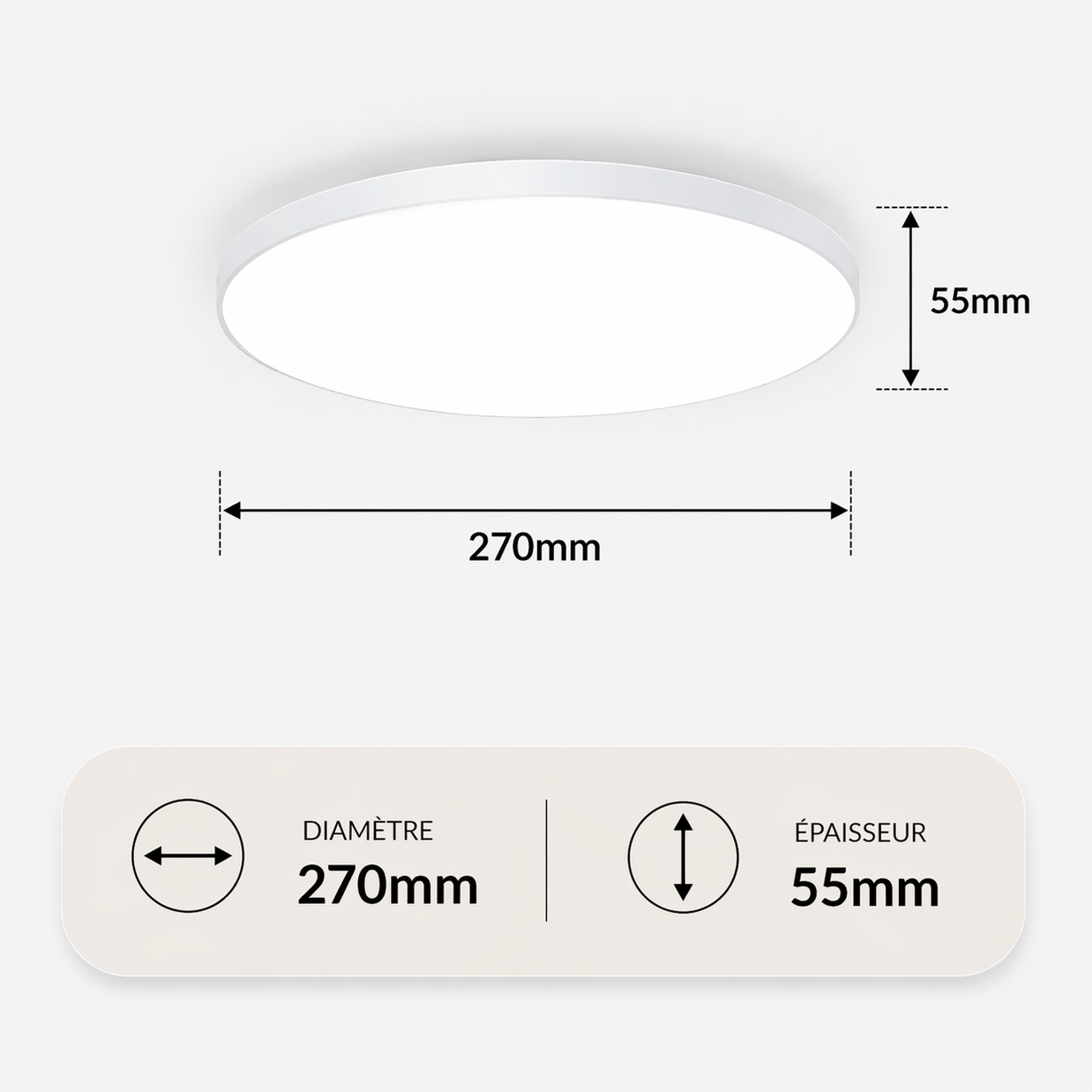 Silver – Plafonnier LED | Plafonnier LED Smart Bord Noir Blanc