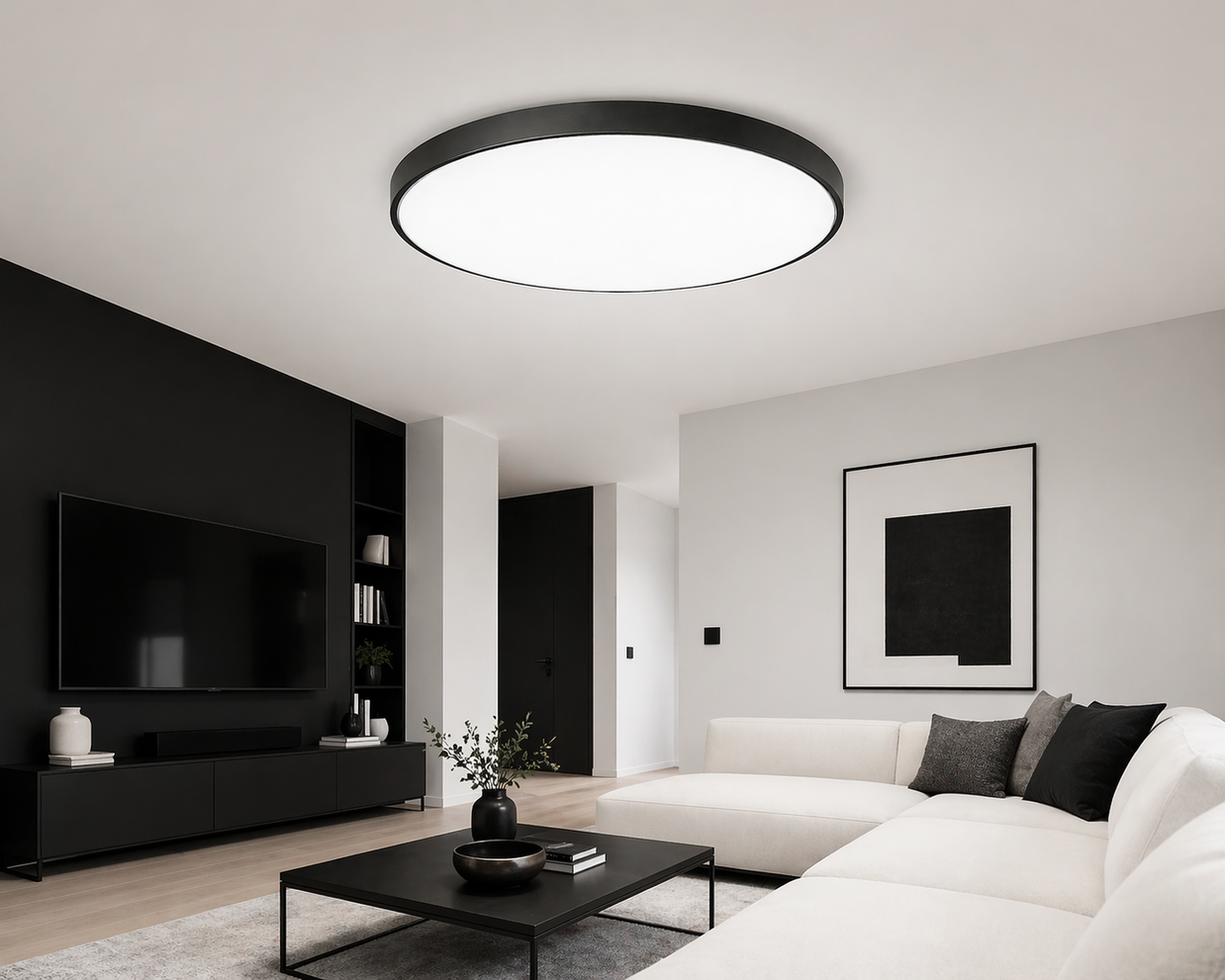 Silver – Plafonnier LED | Plafonnier LED Smart Bord Noir Blanc