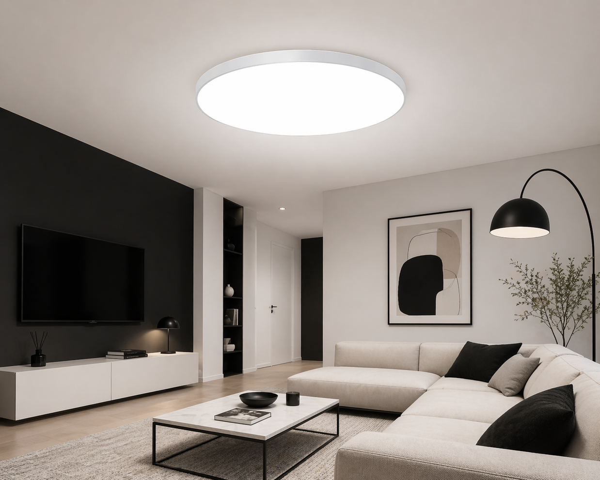 Silver – Plafonnier LED | Plafonnier LED Smart Bord Noir Blanc