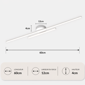 Sakura – Plafonnier LED | Luminaire Linéaire Double Barre Dimmable
