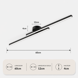 Sakura – Plafonnier LED | Luminaire Linéaire Double Barre Dimmable