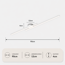 Sakura – Plafonnier LED | Luminaire Linéaire Double Barre Dimmable