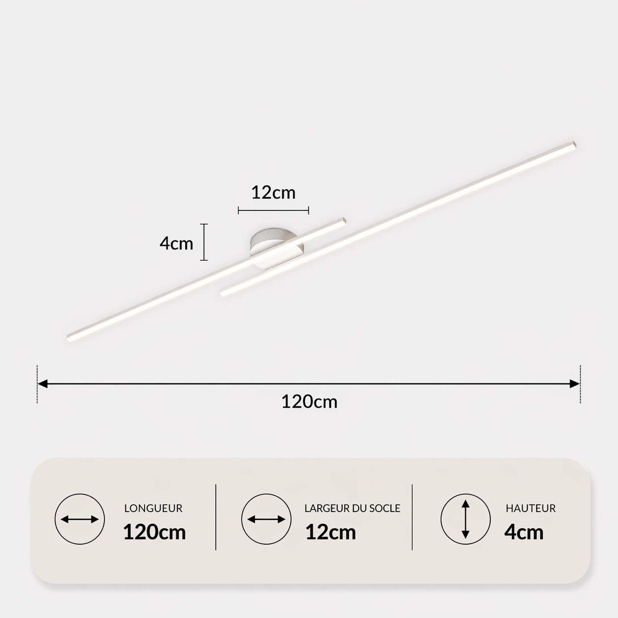Sakura – Plafonnier LED | Luminaire Linéaire Double Barre Dimmable