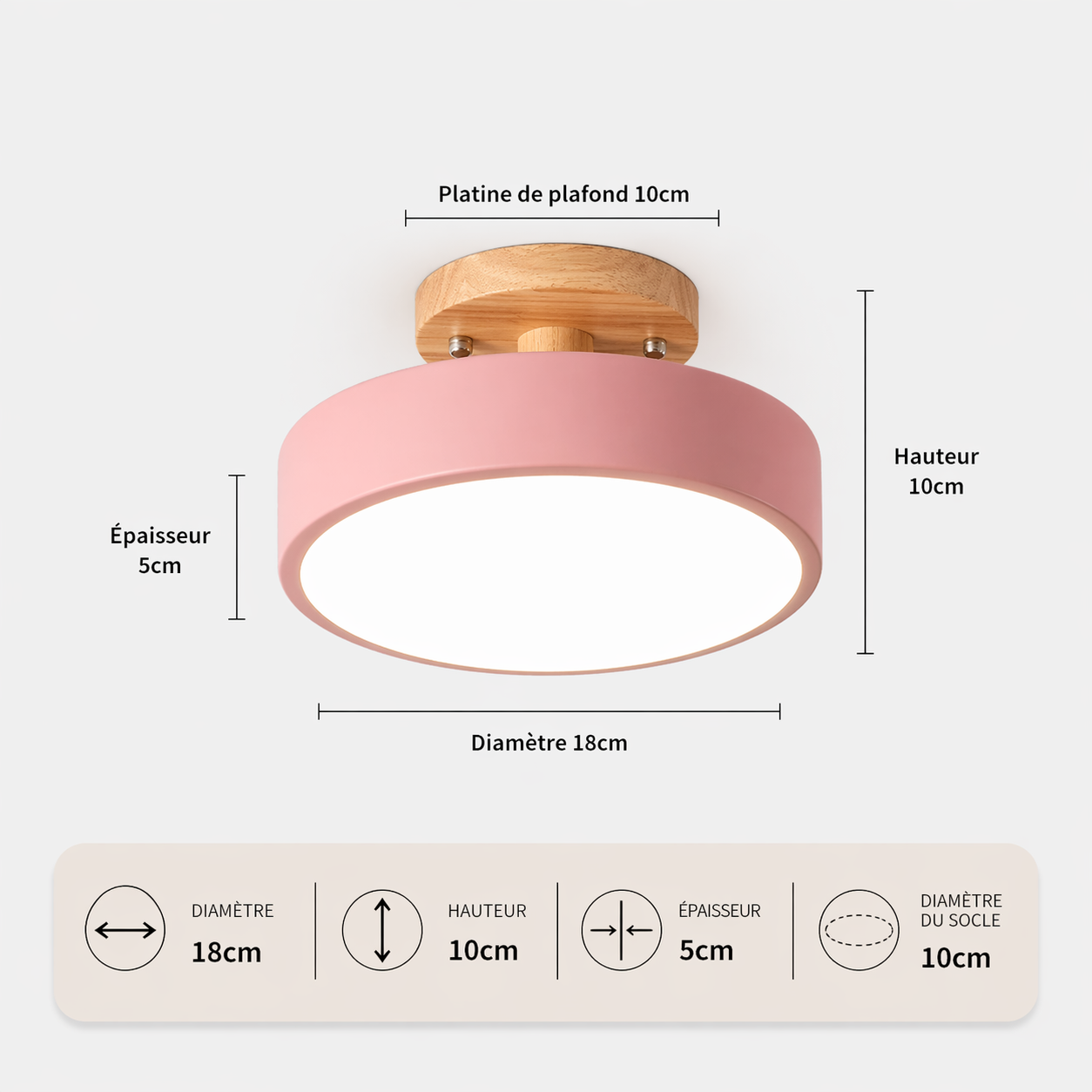 Alaska – Plafonnier LED | Plafonnier Compact Multicolore Design Moderne