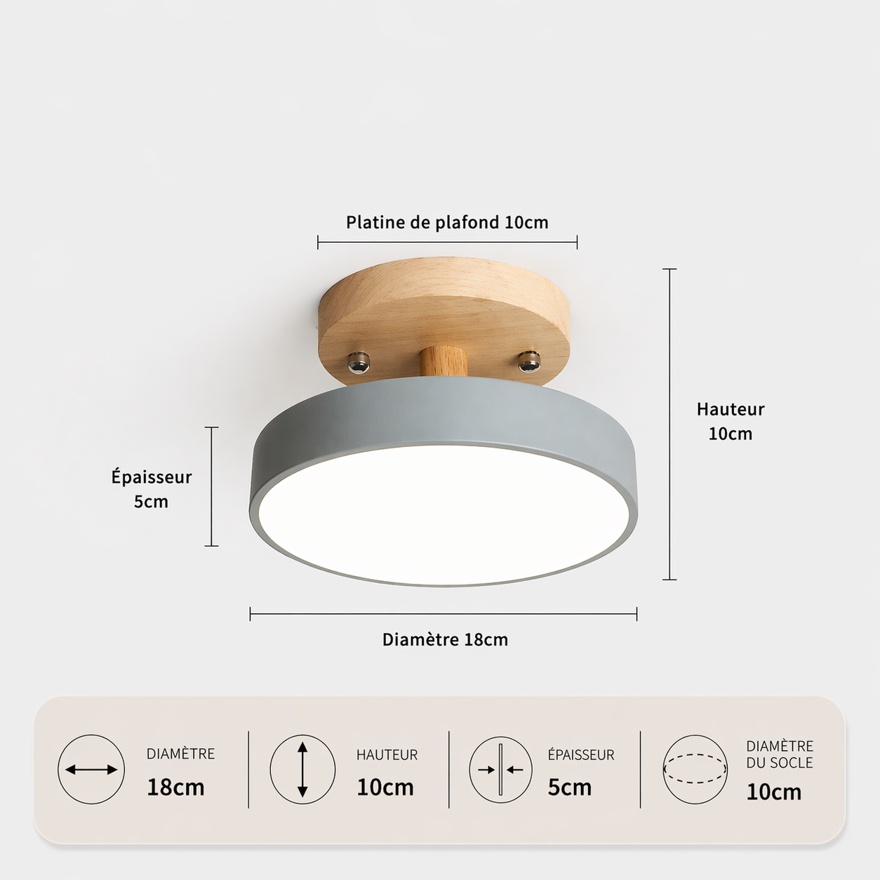 Alaska – Plafonnier LED | Plafonnier Compact Multicolore Design Moderne