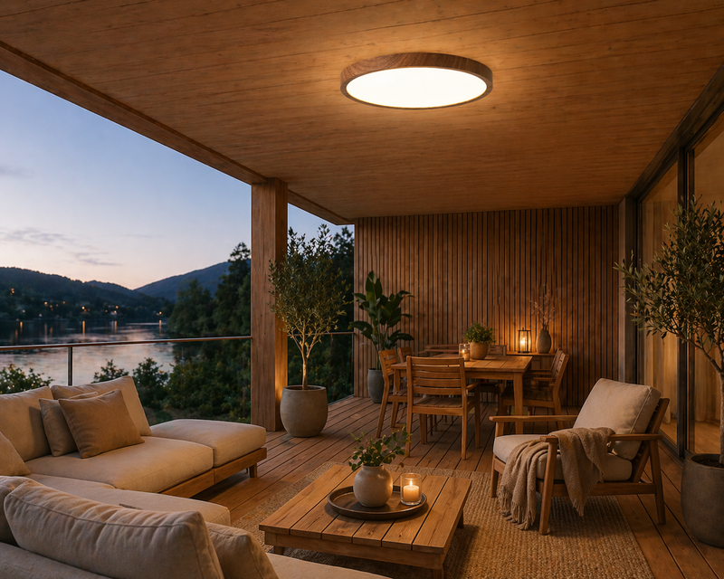 Vayana – Plafonnier LED | Plafonnier Ultra-Fin Effet Bois