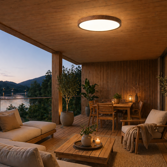 Vayana – Plafonnier LED | Plafonnier Ultra-Fin Effet Bois