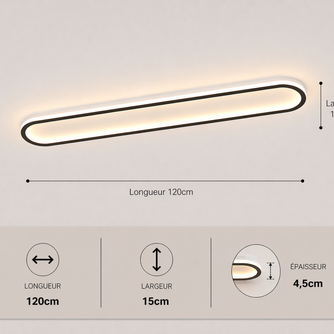 Daytona – Plafonnier LED | Luminaire Linéaire Doré Noir
