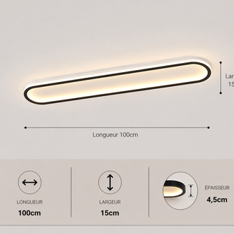 Daytona – Plafonnier LED | Luminaire Linéaire Doré Noir