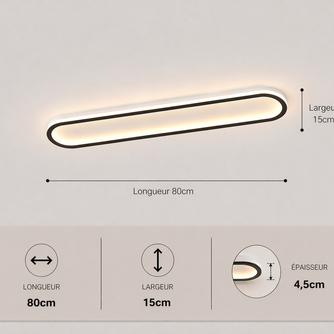 Daytona – Plafonnier LED | Luminaire Linéaire Doré Noir