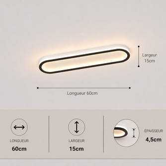 Daytona – Plafonnier LED | Luminaire Linéaire Doré Noir