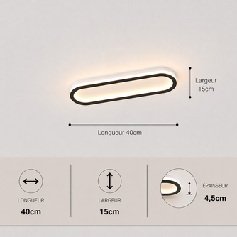 Daytona – Plafonnier LED | Luminaire Linéaire Doré Noir