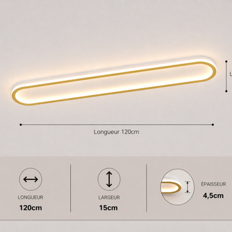 Daytona – Plafonnier LED | Luminaire Linéaire Doré Noir