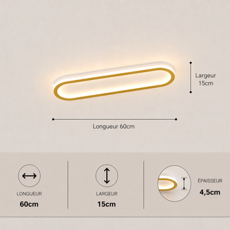 Daytona – Plafonnier LED | Luminaire Linéaire Doré Noir