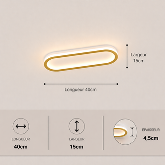 Daytona – Plafonnier LED | Luminaire Linéaire Doré Noir