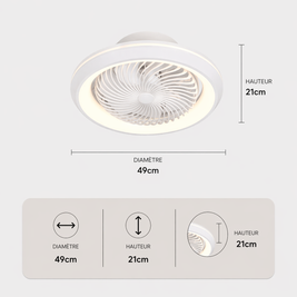 Plafonnier Ventilateur | Ventilateur Plafond LED Design Circulaire – Ring