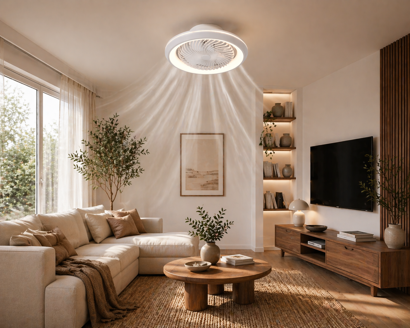 Plafonnier Ventilateur | Ventilateur Plafond LED Design Circulaire – Ring