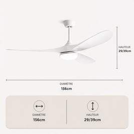 L'élégance – Plafonnier Ventilateur | Ventilateur Plafond Pales Bois Style Nordique