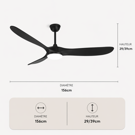 L'élégance – Plafonnier Ventilateur | Ventilateur Plafond Pales Bois Style Nordique