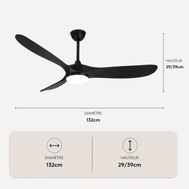 L'élégance – Plafonnier Ventilateur | Ventilateur Plafond Pales Bois Style Nordique
