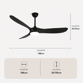 L'élégance – Plafonnier Ventilateur | Ventilateur Plafond Pales Bois Style Nordique