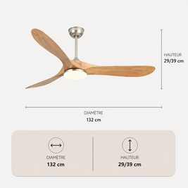 L'élégance – Plafonnier Ventilateur | Ventilateur Plafond Pales Bois Style Nordique