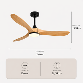 L'élégance – Plafonnier Ventilateur | Ventilateur Plafond Pales Bois Style Nordique