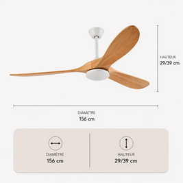 L'élégance – Plafonnier Ventilateur | Ventilateur Plafond Pales Bois Style Nordique