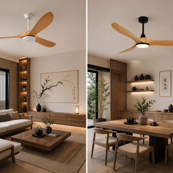 L'élégance – Plafonnier Ventilateur | Ventilateur Plafond Pales Bois Style Nordique