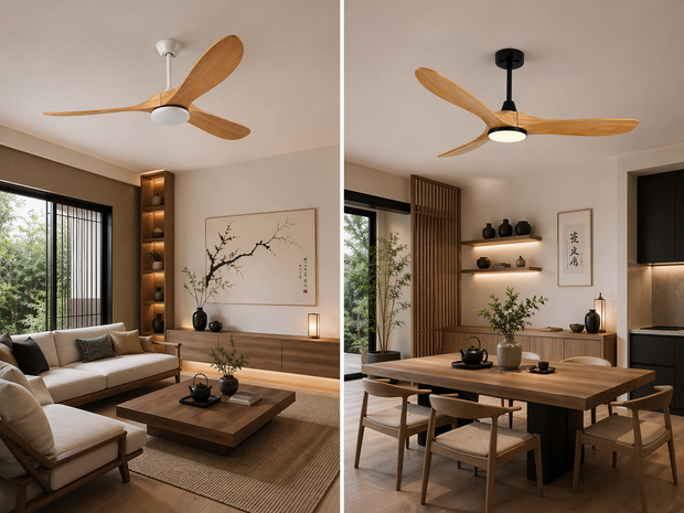 L'élégance – Plafonnier Ventilateur | Ventilateur Plafond Pales Bois Style Nordique
