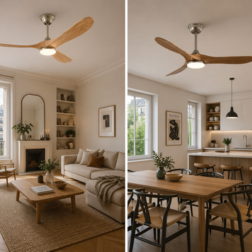 L'élégance – Plafonnier Ventilateur | Ventilateur Plafond Pales Bois Style Nordique